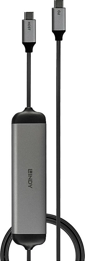 Docking stacion USB-C Lindy DST-Micro 140, HDMI 4K, 2x USB-A, SD/microSD, USB PD deri 100W, Zi/Hiri