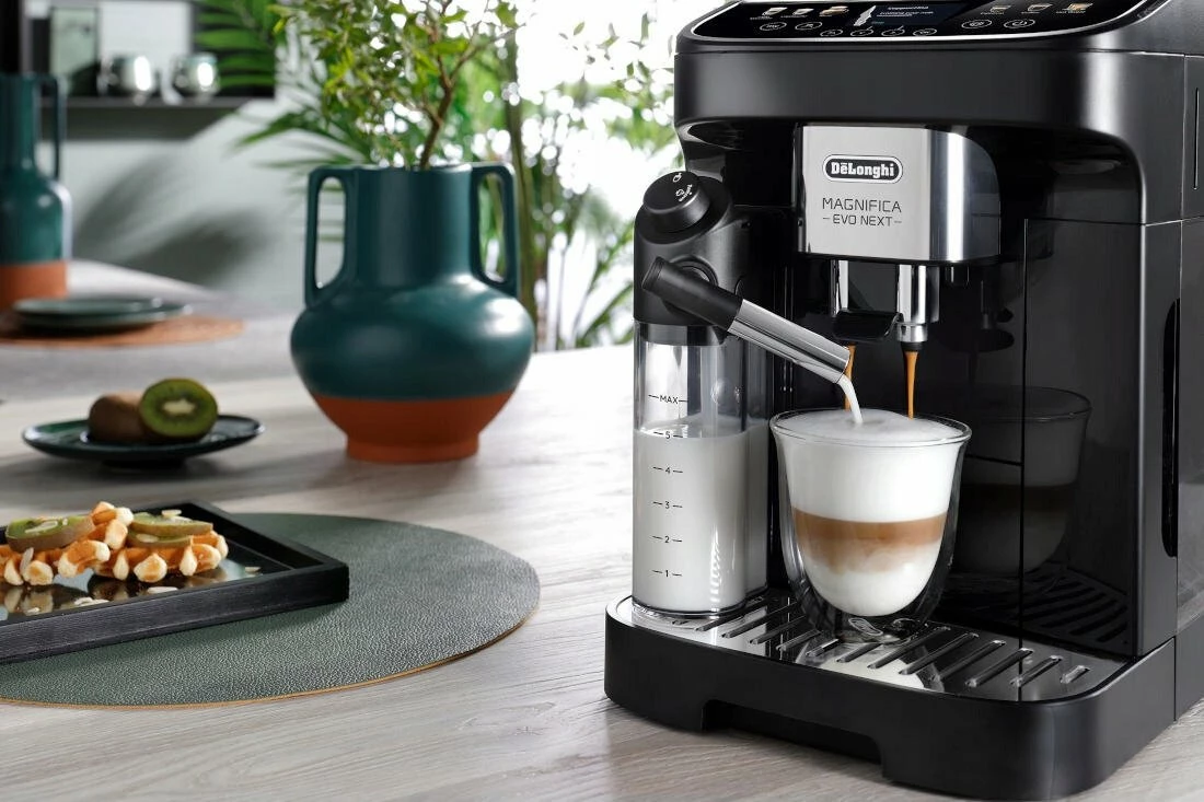 Makinë espresso automatike DeLonghi Magnifica Evo Next ECAM310.60.GB 1.8L 1450W 15 bar me mulli dhe LatteCrema Hot, gri-zi