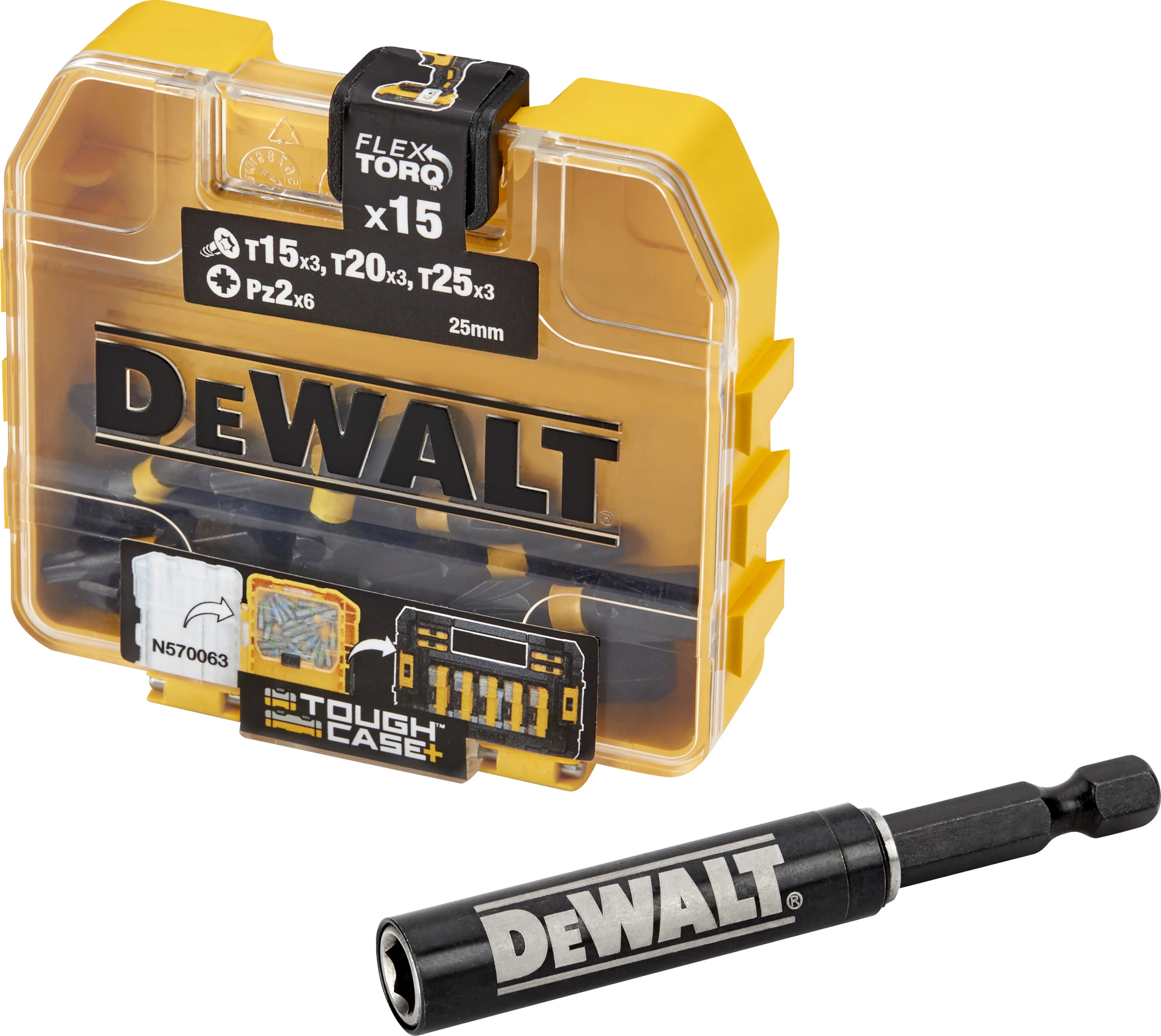 Set bitash impakti DeWalt DT70522T FlexTorq 16 copë me guidë magnetike