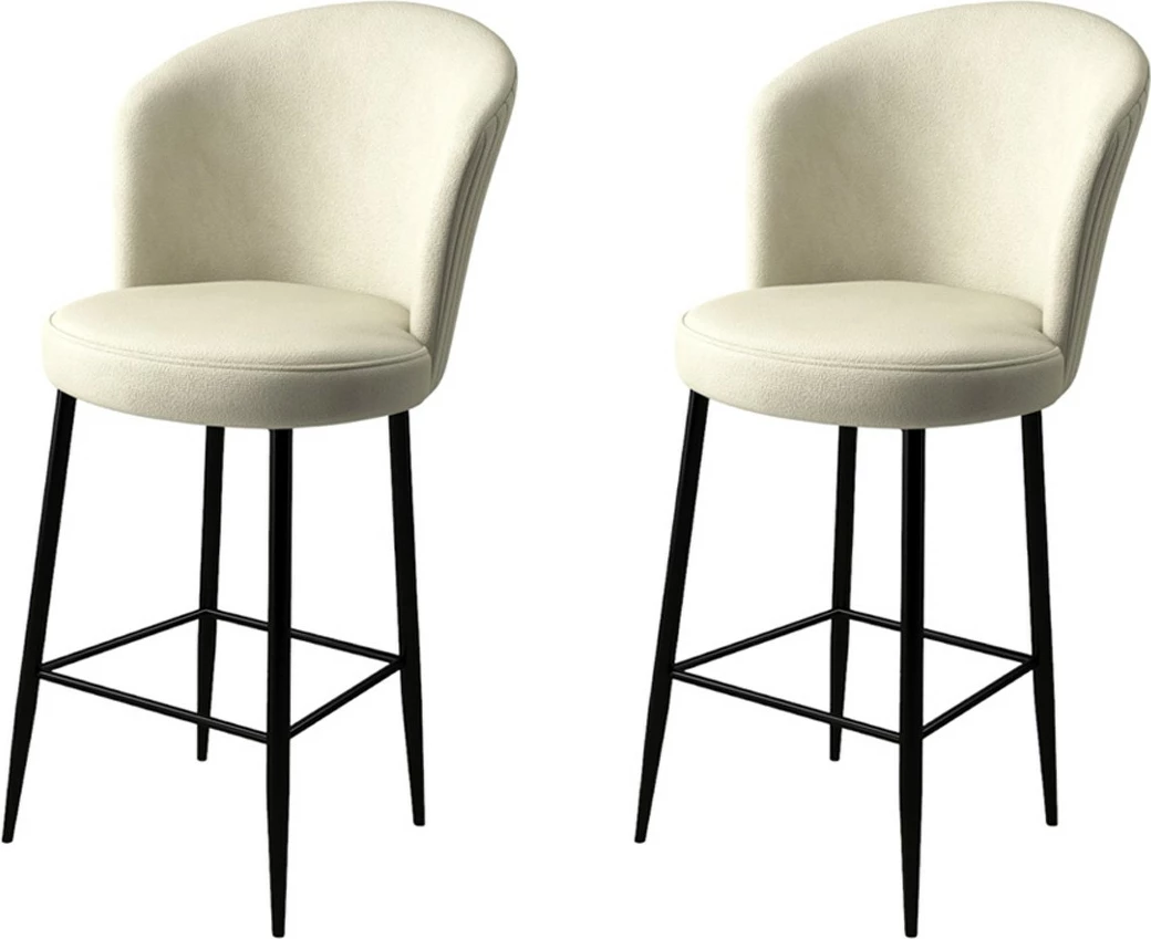 Set karrigesh për bar (2 copë), Hanah Home, Fora, krem, e zezë