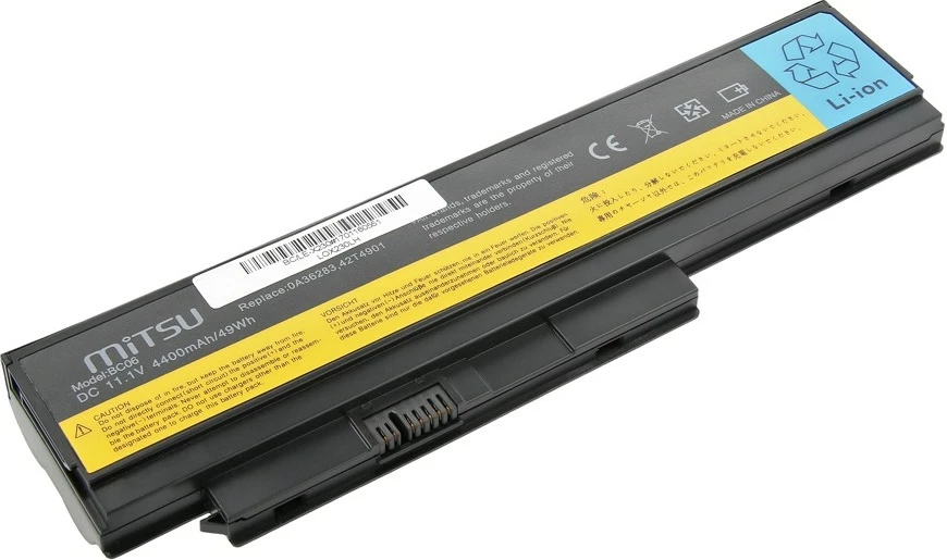 Bateri laptop Mitsu BC/LE-X230 për Lenovo ThinkPad X230/X230i, 4400 mAh, 11.1V, 6 qeliza