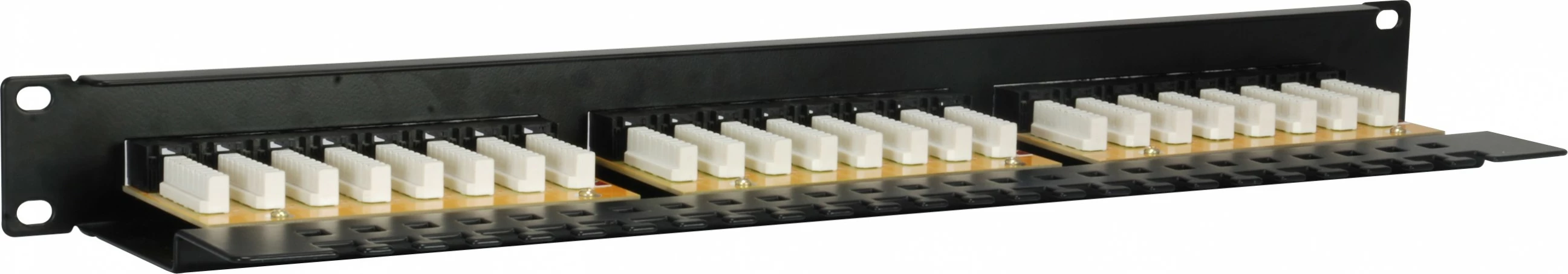 Patch panel EQUIP 135425, 24 porta RJ-45, 1U, rack mounting, e zezë
