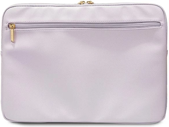 Mbështjellës laptopi Guess ZIP Leather Triangle, 14 inç, lëkurë ekologjike, vjollcë