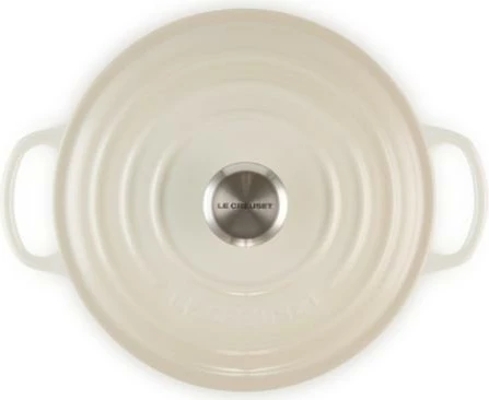 kaserolë gize me kapak, Le Creuset, Signature Round 20 cm, bezhë Meringue