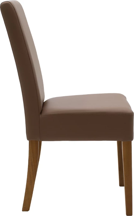 Karrige Ditta me pu ngjyrë kafe e çelët - këmbë druri arre, set prej 2 copë