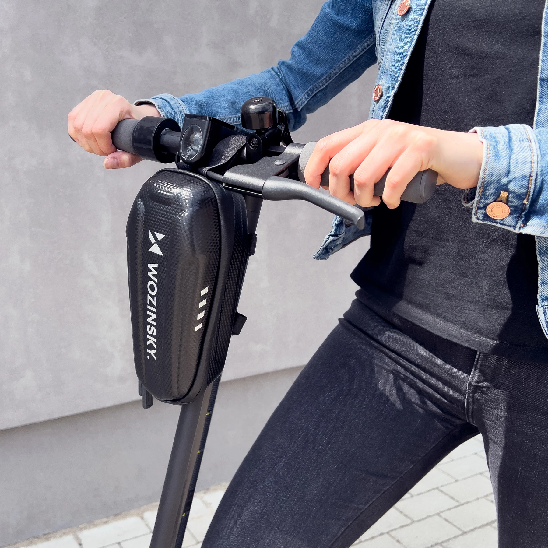 Çantë timoni për trotinet Wozinsky WSB3BK, 2L, EVA, e zezë