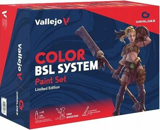 Set bojash akrilike Vallejo 72.183 Color BSL System, 48x18 ml, me 3 furça dhe 1 miniaturë