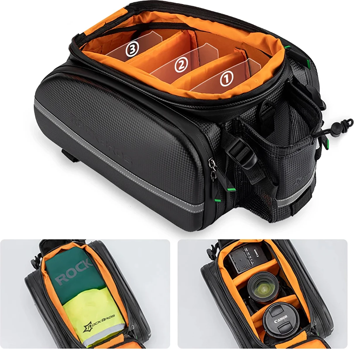 Çantë bagazhi për biçikletë Rockbros A6-6, 35L, e zezë