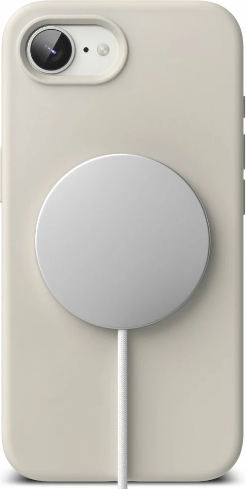 Mbështjellës Ringke Silicone MagSafe për iPhone 16e, Bezhe