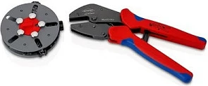 Vegël presimi Knipex MultiCrimp MC4/MC4 EVO2, 250mm, kuqe/blu