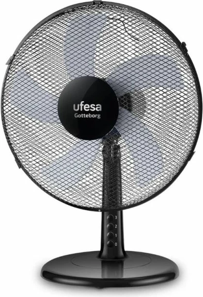 Ventilator tavoline UFESA Göteborg 84105607 45W 30cm 5 fletë 3 shpejtësi, e zezë