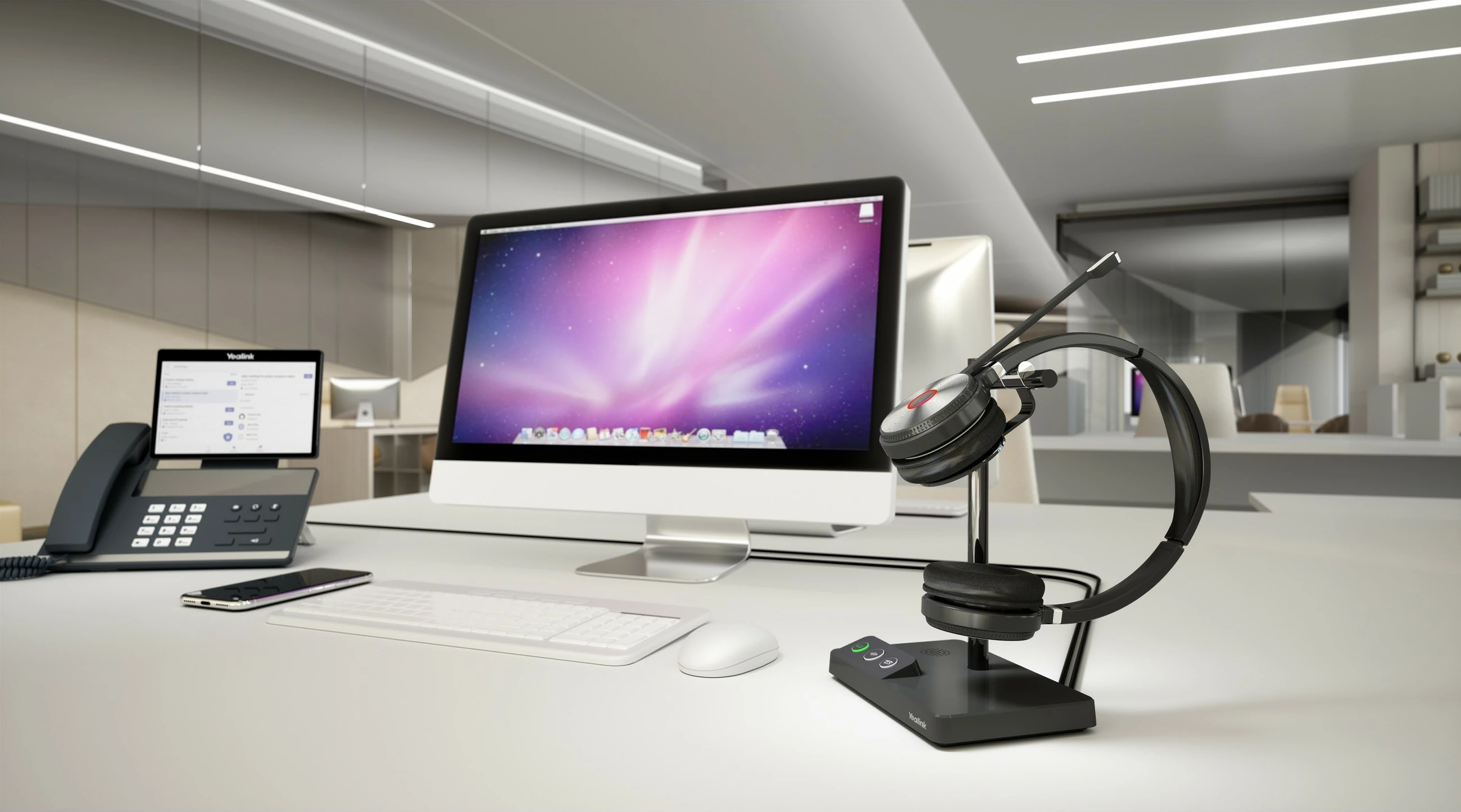 Kufje pa tela Yealink WH62 Dual UC-DECT, Zyrë/Qendër thirrjesh, 20 - 20000 Hz, e zezë