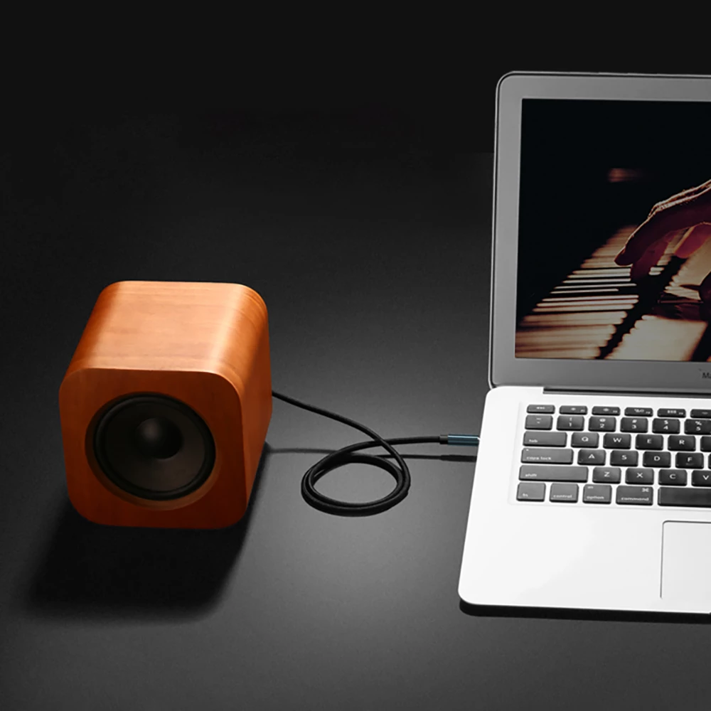 Kabllo audio AUX Ugreen AV112, 0.5m, mini jack 3.5mm, këndore, Blu