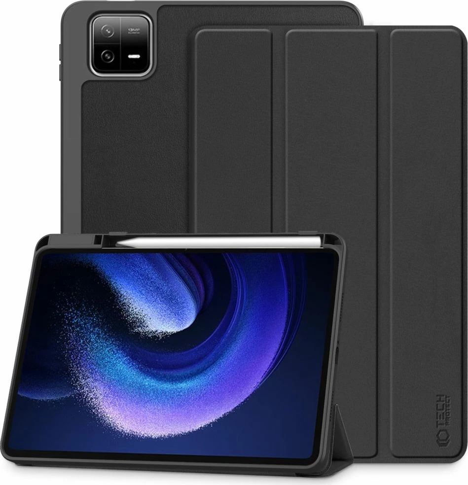 Mbështjellës tablet Tech-Protect SC Pen Case për Xiaomi Pad 6 / 6 Pro, Silikon, i zi