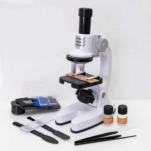 Mikroskop edukativ ASKATO 124582 me mbajtëse telefoni, 3 zmadhime, 4 filtra ngjyrash, plastikë