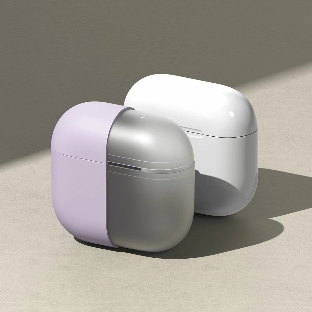 Mbështjellës silikoni Ringke për Apple AirPods 4, Bezhe, me karabiner