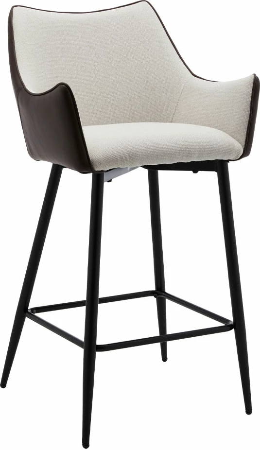 Karrige për bar Malone, gri e çelët, kafe e errët, 38x51x96