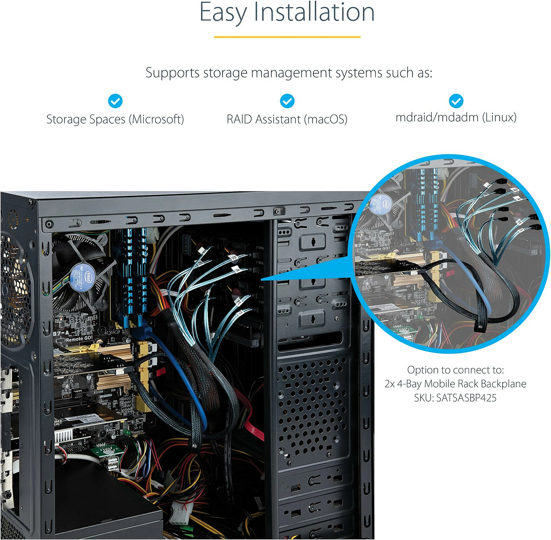 Kartë kontrolleri SATA StarTech 8-Port, PCIe x4 Gen2, 6Gbps, 2x Mini-SAS, me kabllo Mini-SAS në 4x SATA, e zezë