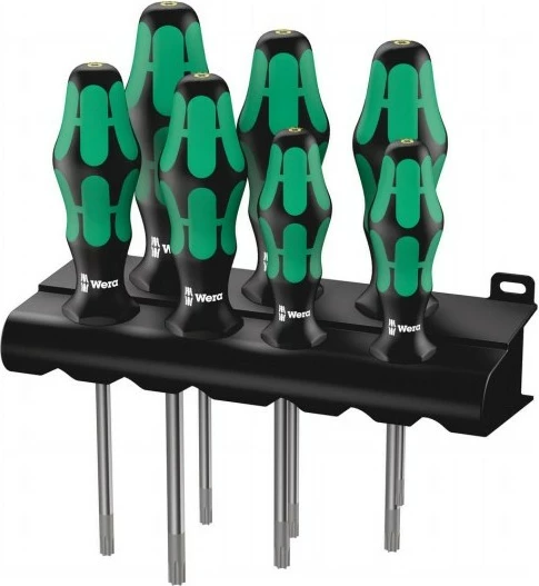 Set kaçavidash Wera 367/7 TORX HF, 7 copë, 680g, e zezë/e gjelbër