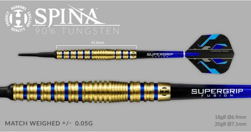 Shigjeta për Dart Harrows Spina Gold 90%, për meshkuj dhe femra [Pesha: 25 g]