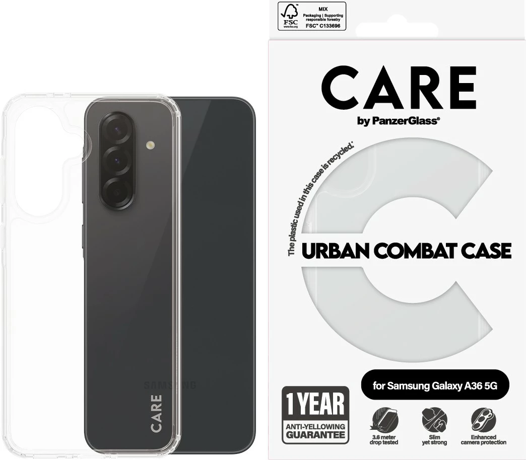 Mbështjellës PanzerGlass CARE Flagship Case, Galaxy A36 5G, transparent