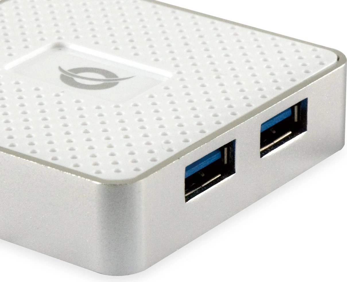 USB hub Conceptronic 4 porta USB 3.0, me adapter, i bardhë