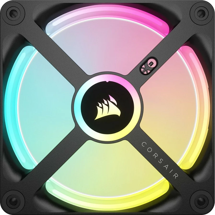 Ventilator për kasë Corsair 120mm PWM RGB, 3 copë, zi