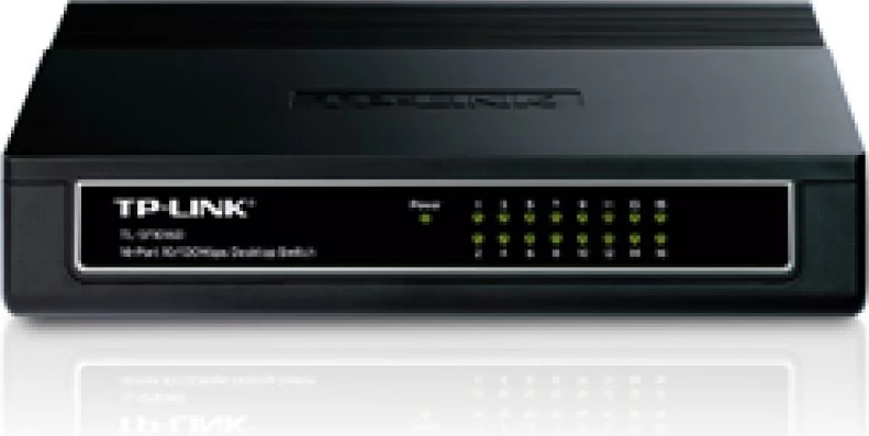 Switch, TP-Link, TL-SF1016D, 16 porta 10/100 Mbps Fast Ethernet, desktop, e zezë