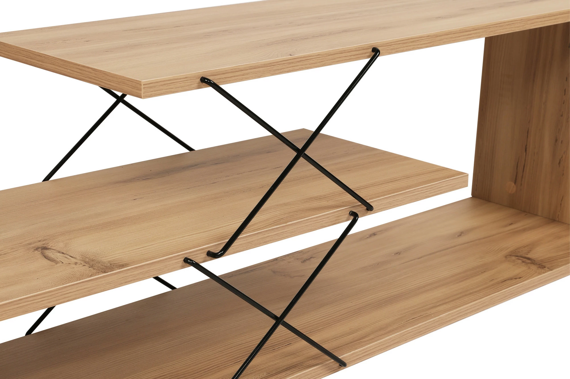 Komodë TV Hanah Home, dizajn zigzag, ngjyrë lisi