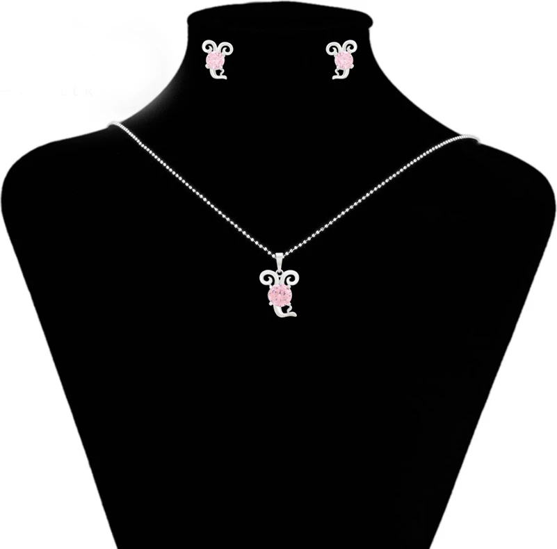 Set - vathë dhe varëse të flakëruara në argjend V2FAR, argjendtë/rozë