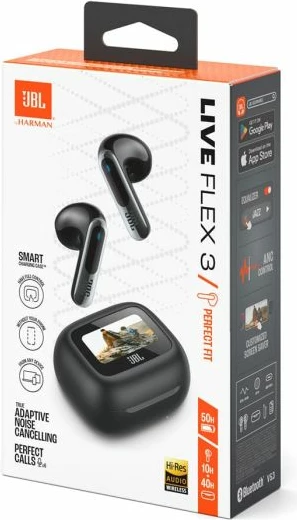 Kufje JBL Live Flex 3, pa kabllo, me mikrofon, 50 orë bateri, të zeza