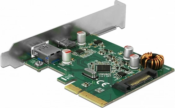 Kartë zgjerimi PCIe DeLOCK 90299, 2x USB 3.2 Gen2 (Type-A + Type-C), 10 Gbit/s