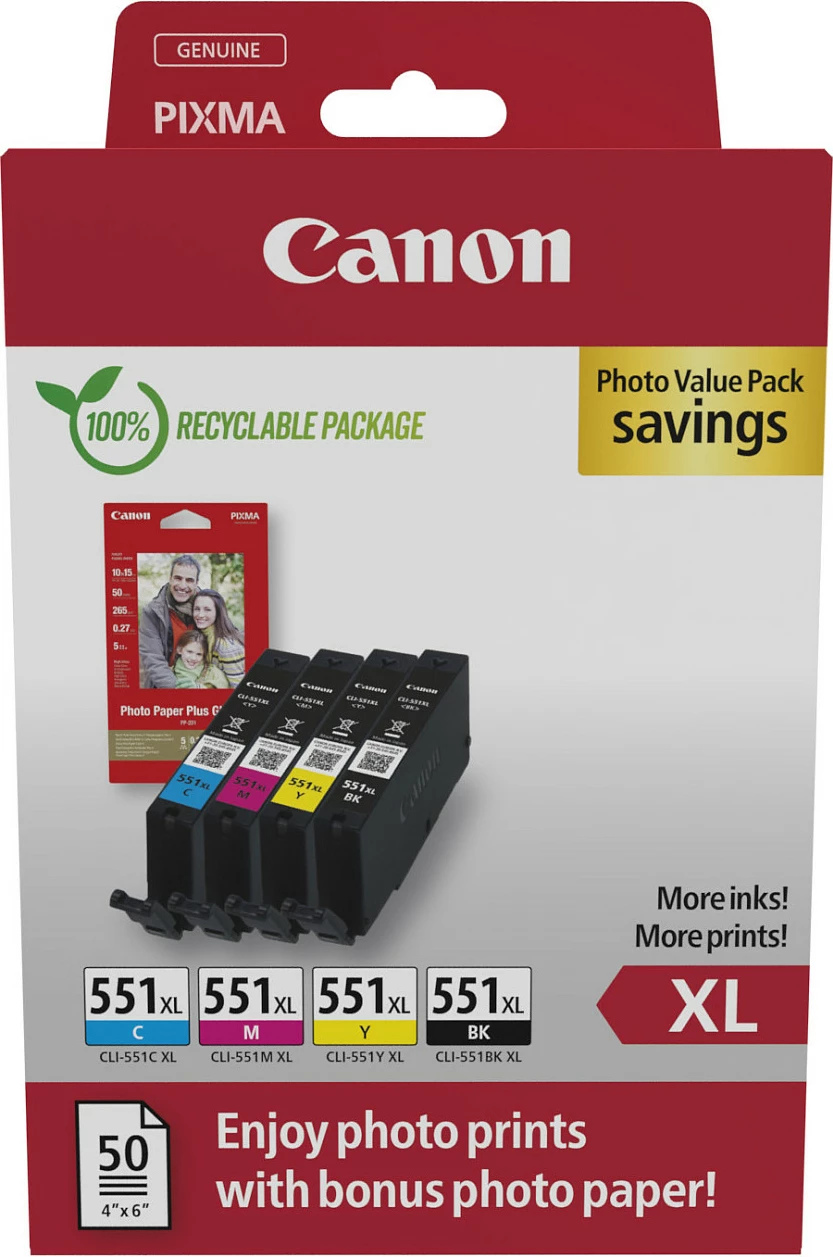 Set kartrixha boje Canon PIXMA 6443B008, XL, e zezë/cyan/magenta/verdhë