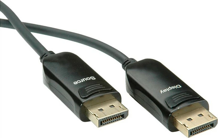 Kabllo DisplayPort ROLINE v1.4 AOC, ST/ST, 50 m, e zezë