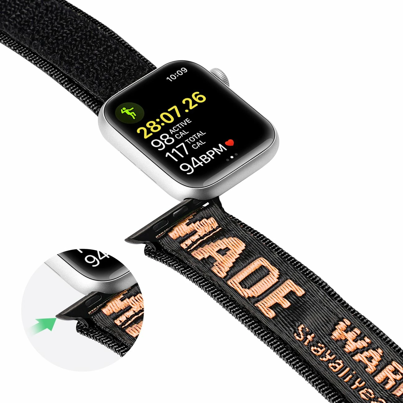 Rrip najloni për Apple Watch Dux Ducis Outdoor, 42/44/45/49mm, zi-portokalli