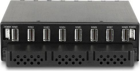 Rack mobil 5.25″ DeLOCK për 8x SSD M.2 NVMe, PCIe 4.0, Slim SAS SFF-8654, metal, i zi