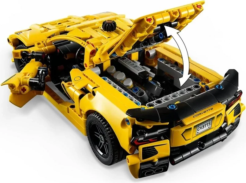 Lego Technic 42205 Chevrolet Corvette Stingray, 732 pjesë, Verdhë