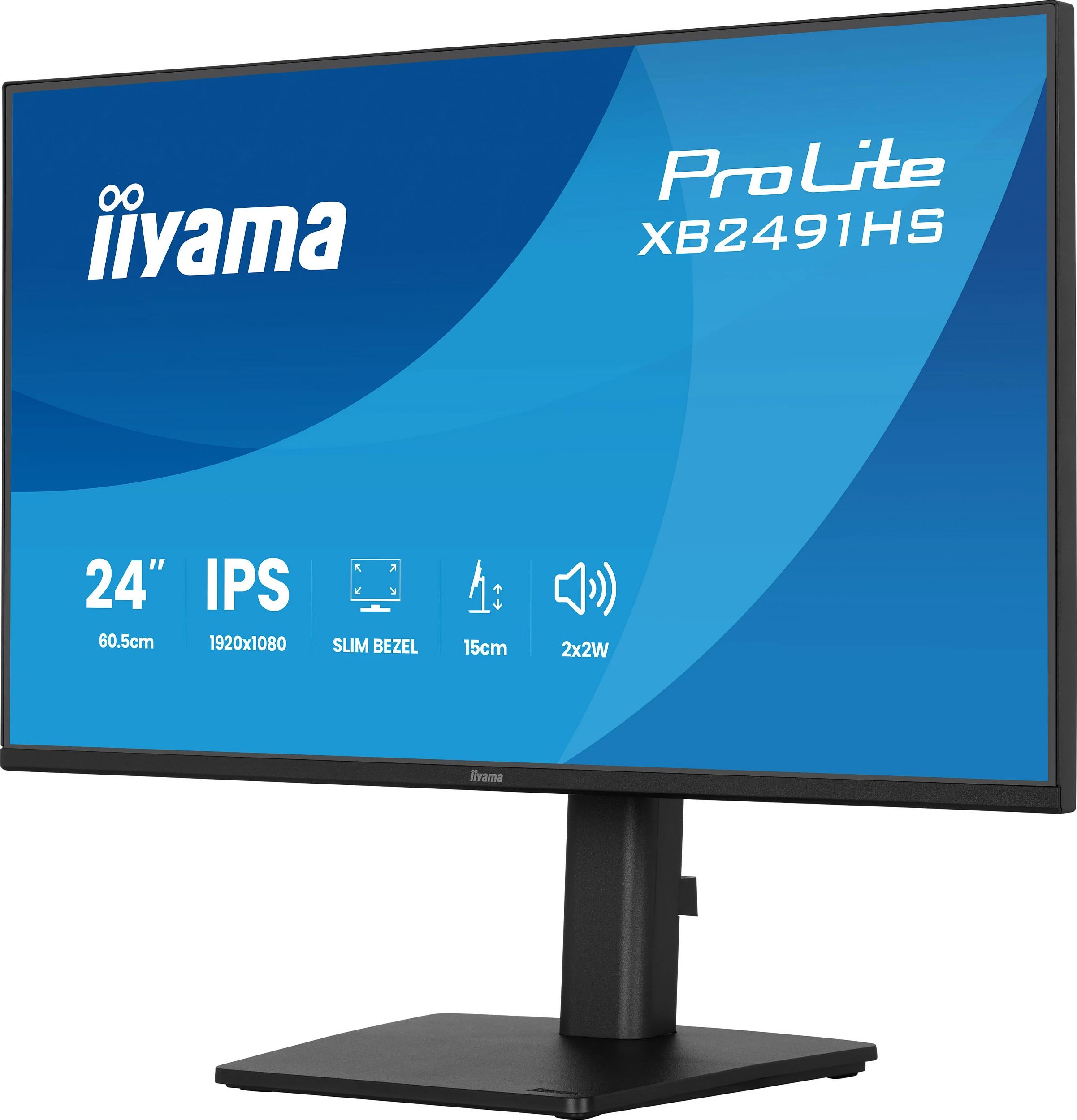 Monitor iiyama ProLite XB2491HS-B1, 24" IPS, Full HD 1920x1080, FreeSync, altoparlantë, i zi