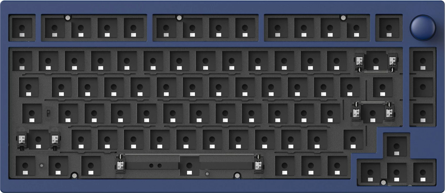 Tastierë mekanike gaming Keychron Lemokey P1 Pro P1P-O1, 75%, US layout, tri-mode (USB/BT/2.4GHz), RGB, Super Red, blu