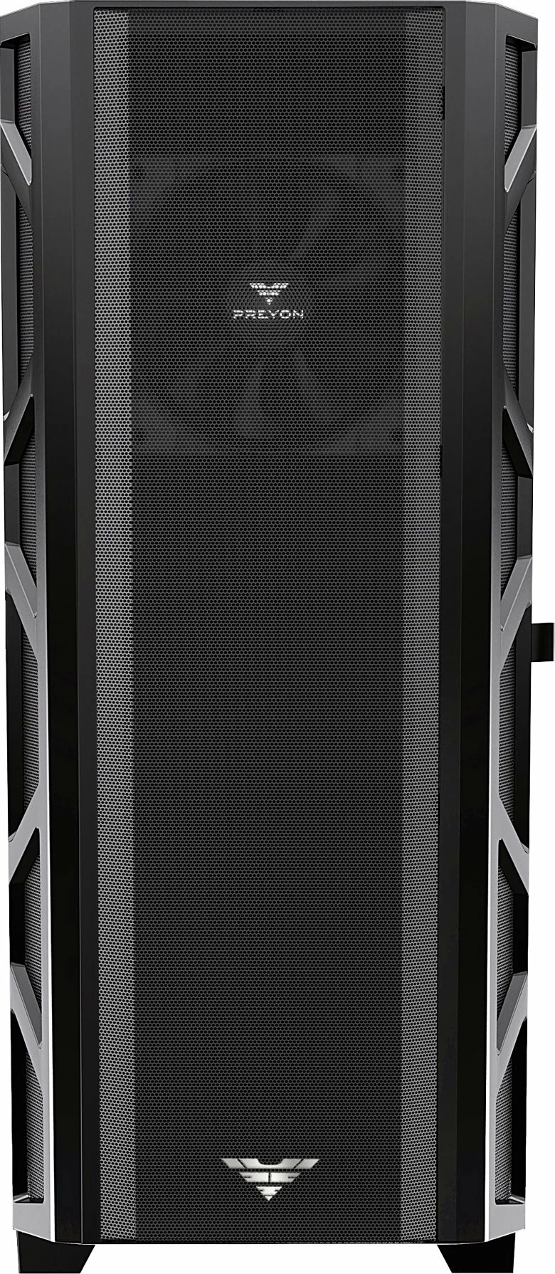 Kasë PREYON Nest Meshy PRENM02B Midi Tower ATX/eATX me xham të kalitur, 2 ventilatorë, e zezë