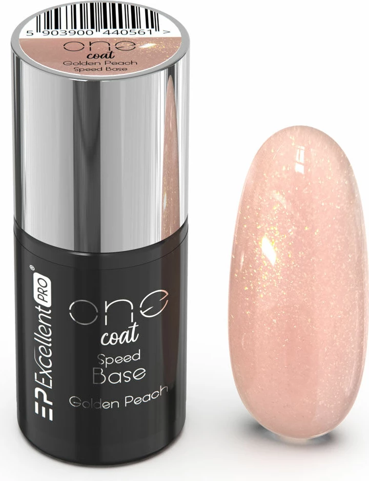 Bazë hibride për thonj Excellent PRO One Coat Speed Base Golden Peach 7g për femra