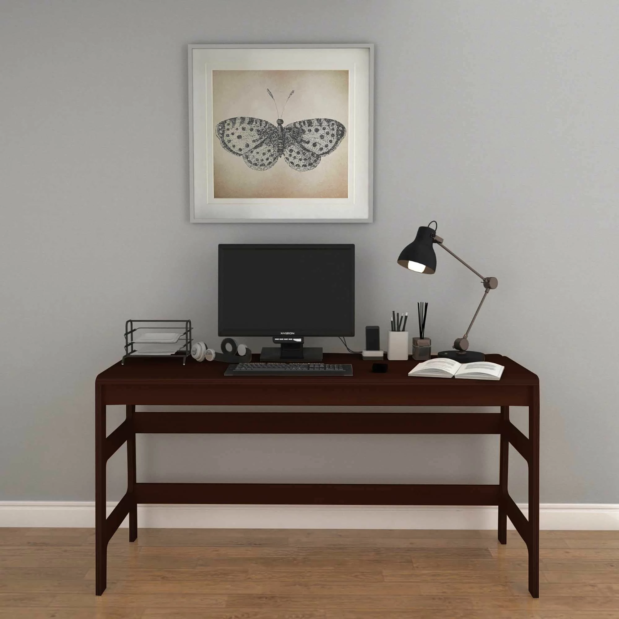 Tavolinë studimi me raft librash, ngjyrë arre, Skye Decor, CPT4803-150