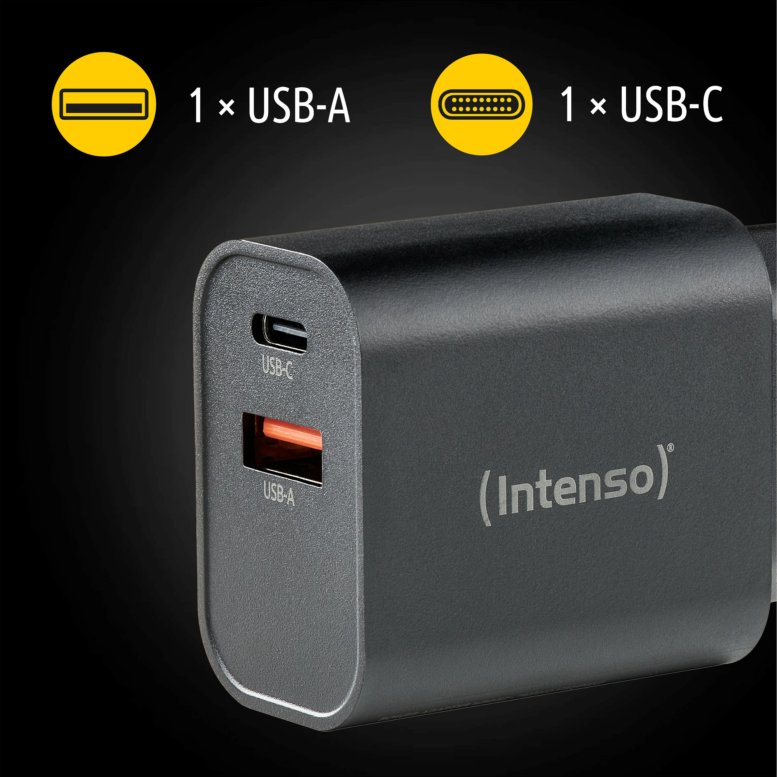 Adapter rryme Intenso W30AC, 30W, USB-C + USB-A, i zi