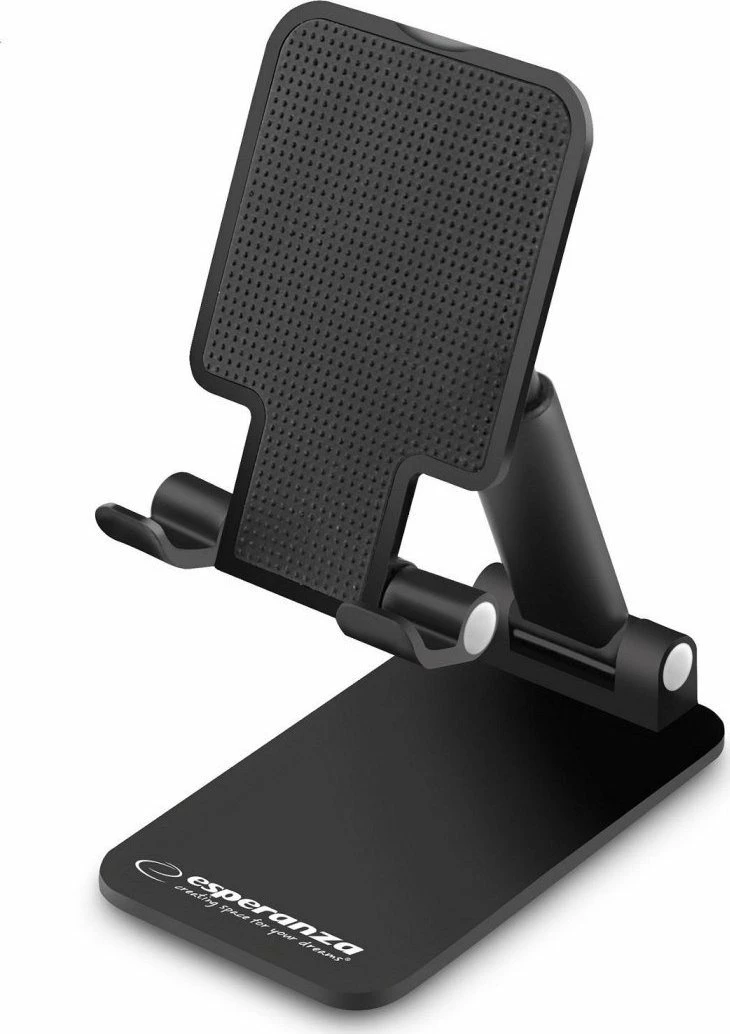 Mbajtëse tavoline për celular ose tablet Esperanza PRANCE EMH140, e palosshme, rregullim lartësie 10-14 cm, e zezë