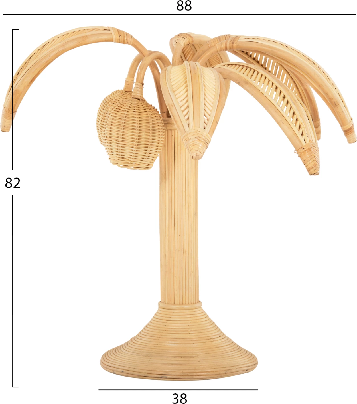 Pemë dekorative COCOON, lloj kokosi, prej ratanit natyral, Φ88x84H cm