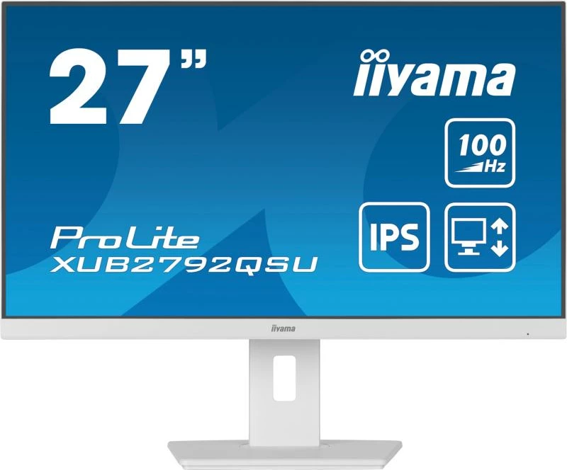Monitor iiyama ProLite XUB2792QSU-W6 27" QHD 2560x1440 IPS 100Hz FreeSync USB hub i bardhë
