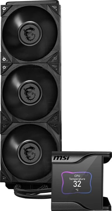 Ftohës me lëng për procesor MSI MEG CORELIQUID S360, 360mm, 3x14cm, ekran IPS, i zi