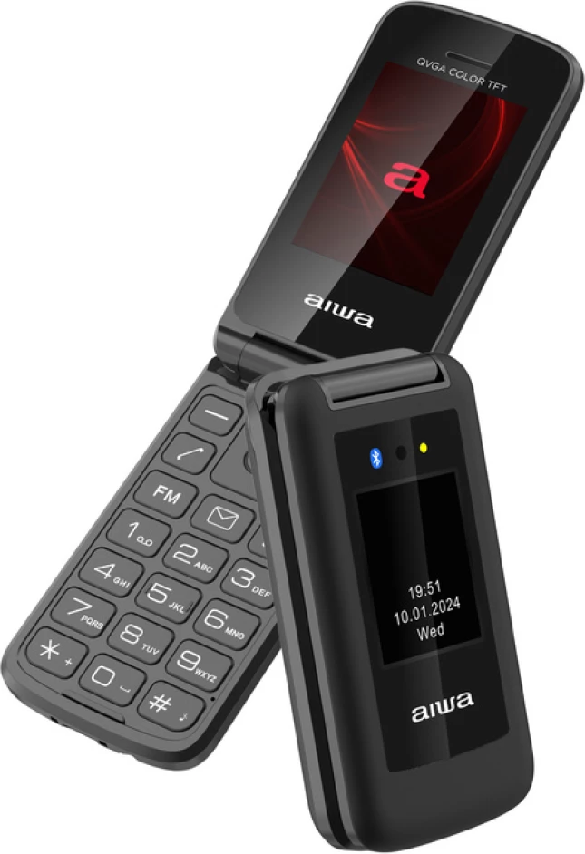 Celular me kapak Aiwa FP-30 2G, SOS, ekran 2.4\" + 1.77\", 32 MB, USB-C, i zi