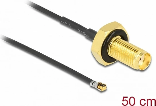Kabllo antene DeLOCK 12667, SMA në MHF 4L LK, 0.5 m, 50 Ω, e zezë