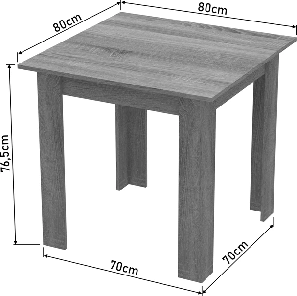 Tavolinë Manka I, ngjyrë sonoma, 80x80x77 cm